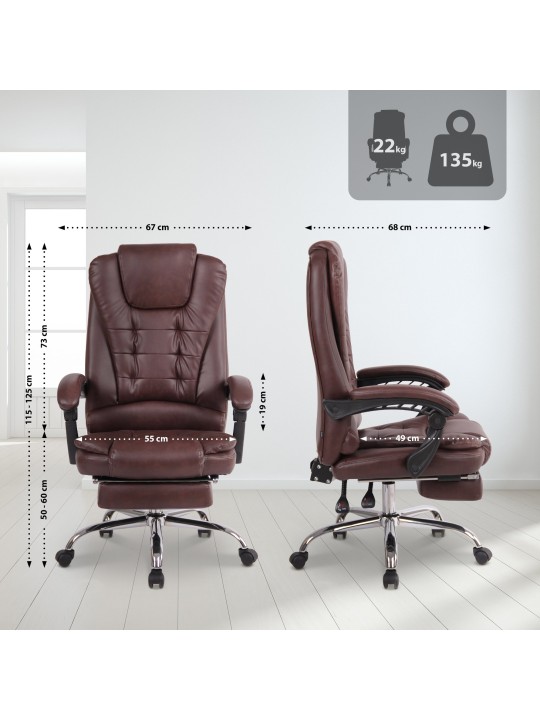 Kontorstol Oxygen imiteret læder, bordeaux Kontorstol Oxygen imiteret læder, bordeaux