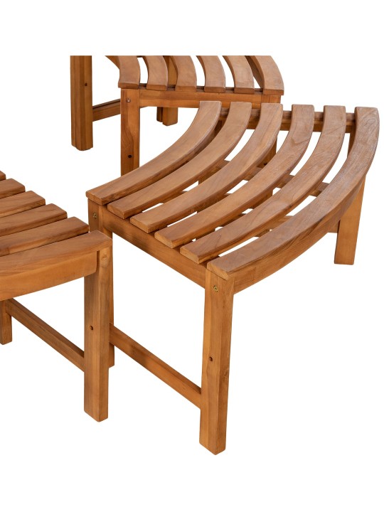 Træbænk Nila 250 cm rund UDEN ryglæn, brun