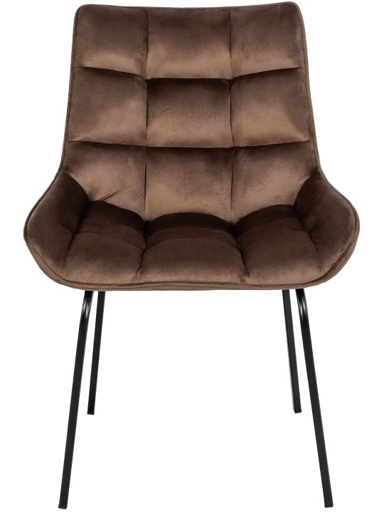 Stol Saranda fløjl, brun