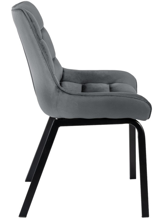 Stol Saranda fløjl, mørkegrå
