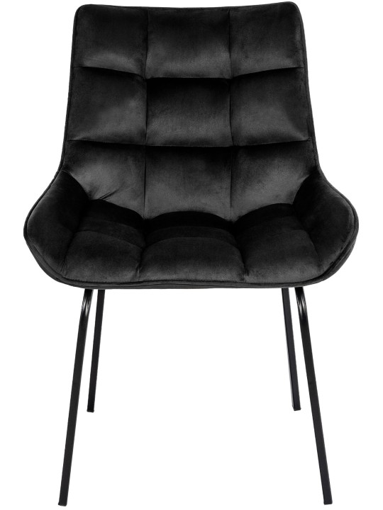 Stol Saranda fløjl, sort