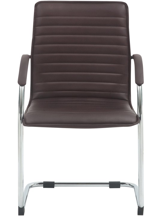 Sæt med 2 besøgsstole Tira imiteret læder, brun