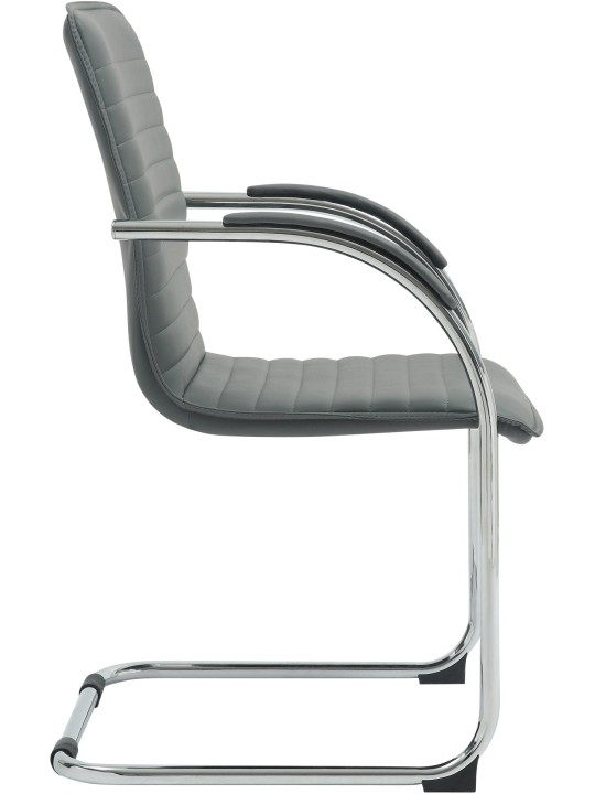 Sæt med 2 besøgsstole Tira imiteret læder, grå Sæt med 2 besøgsstole Tira imiteret læder, grå