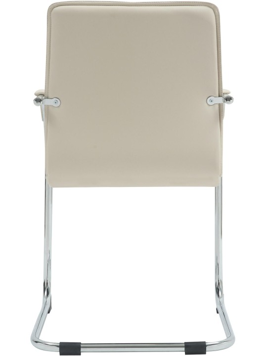 Sæt med 2 besøgsstole Tira imiteret læder, creme