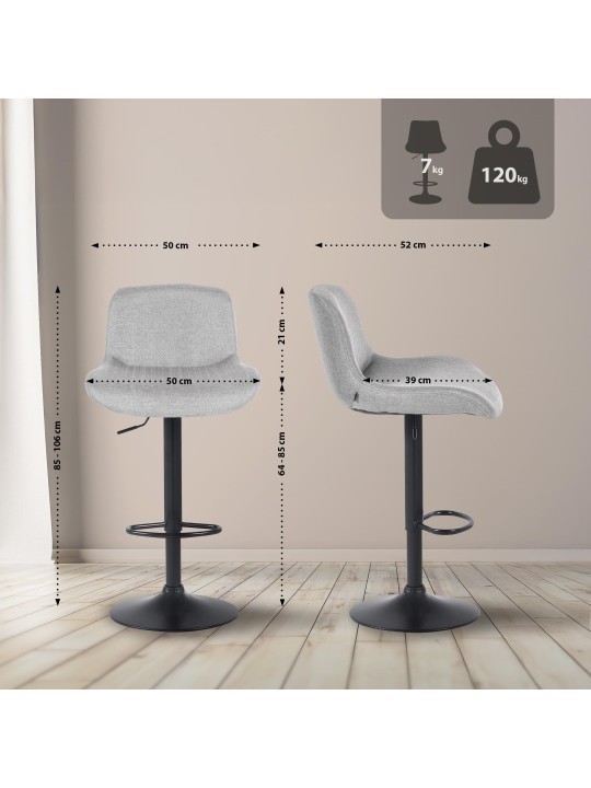 Barstol Solon stof, lysegrå Barstol Solon stof, lysegrå