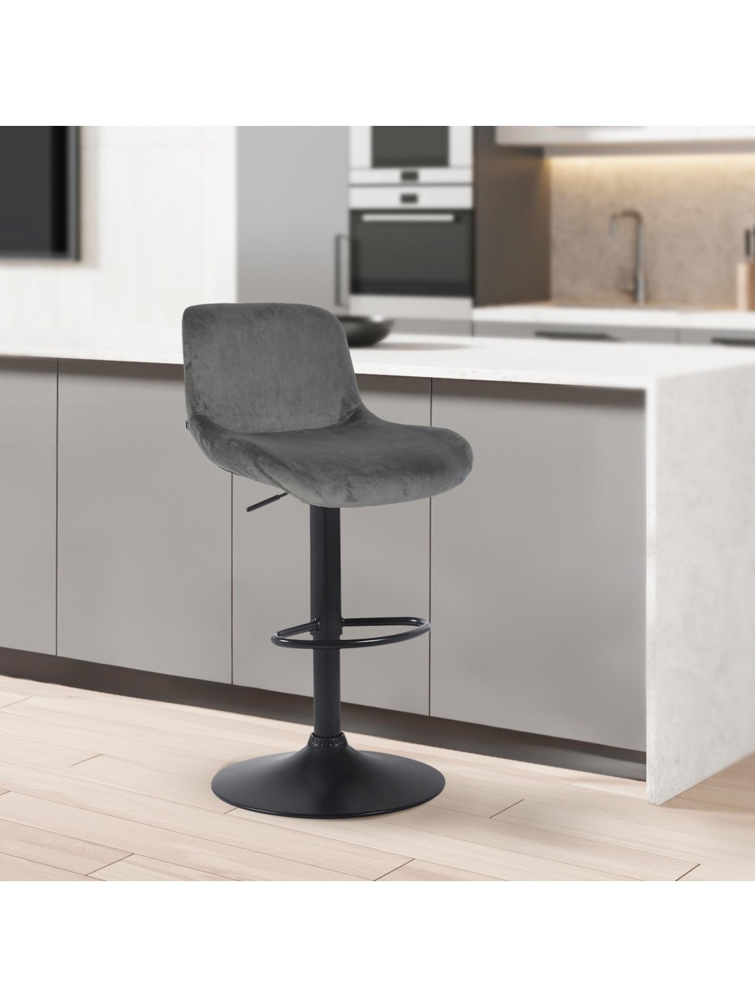 Barstol Solon fløjl, mørkegrå