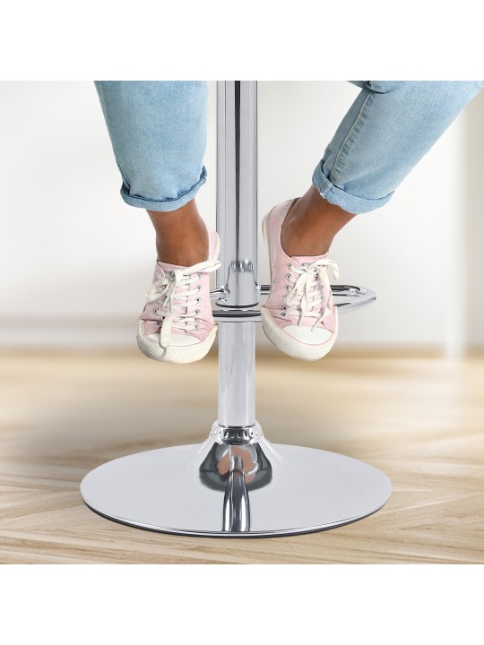 Barstol Solon kromstof, lysegrå Barstol Solon kromstof, lysegrå