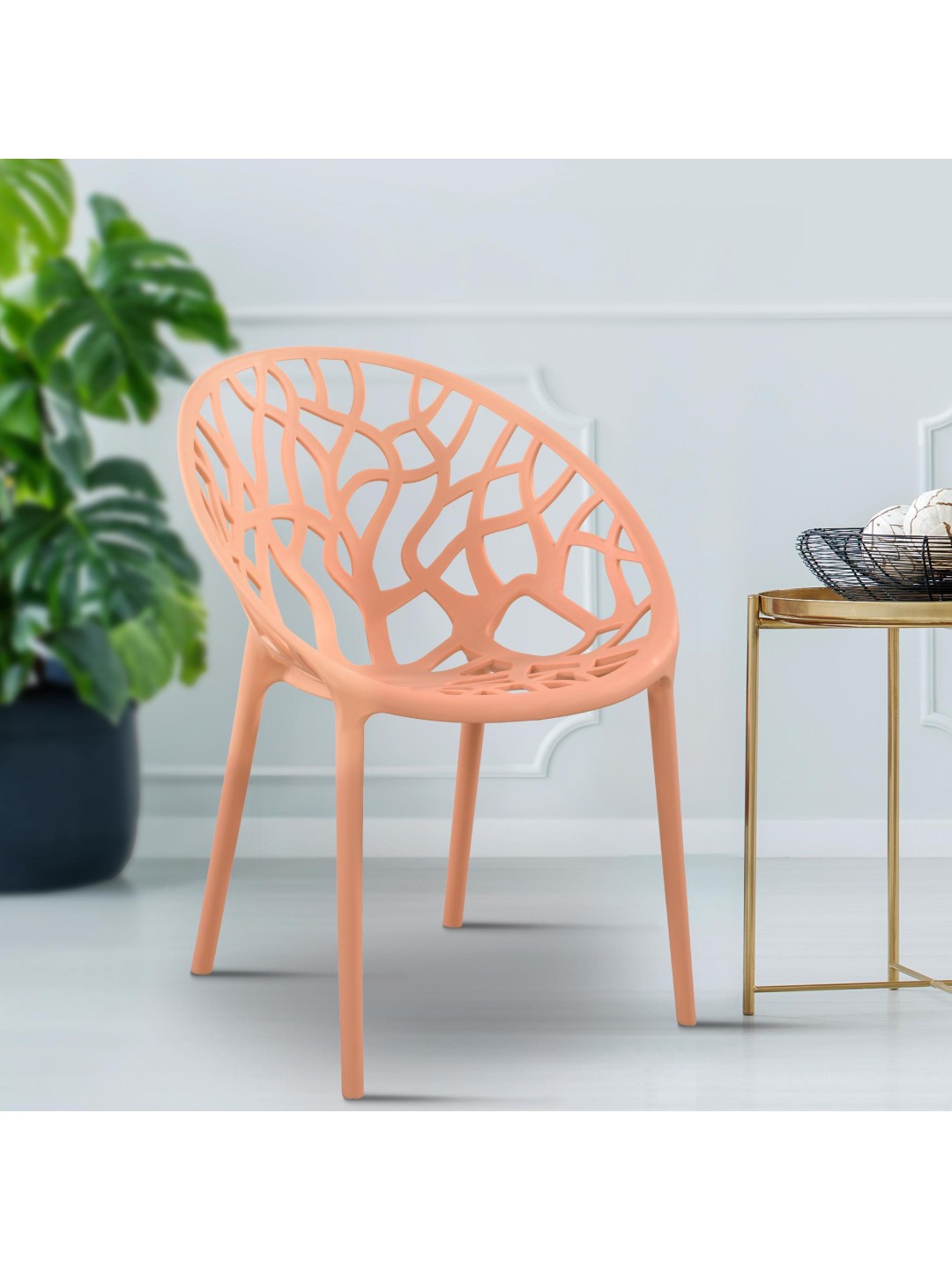 Sæt med 4 stole Hope, fersken