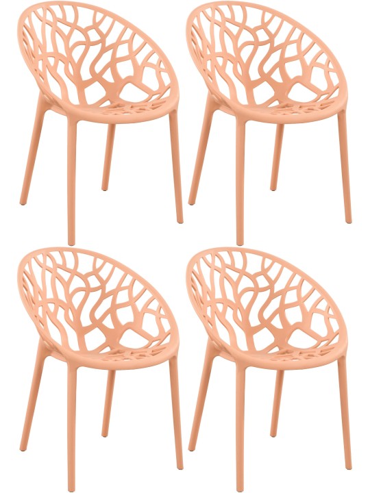 Sæt med 4 stole Hope, fersken
