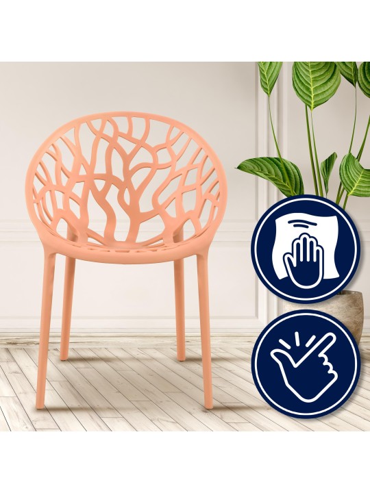 Sæt med 4 stole Hope, fersken