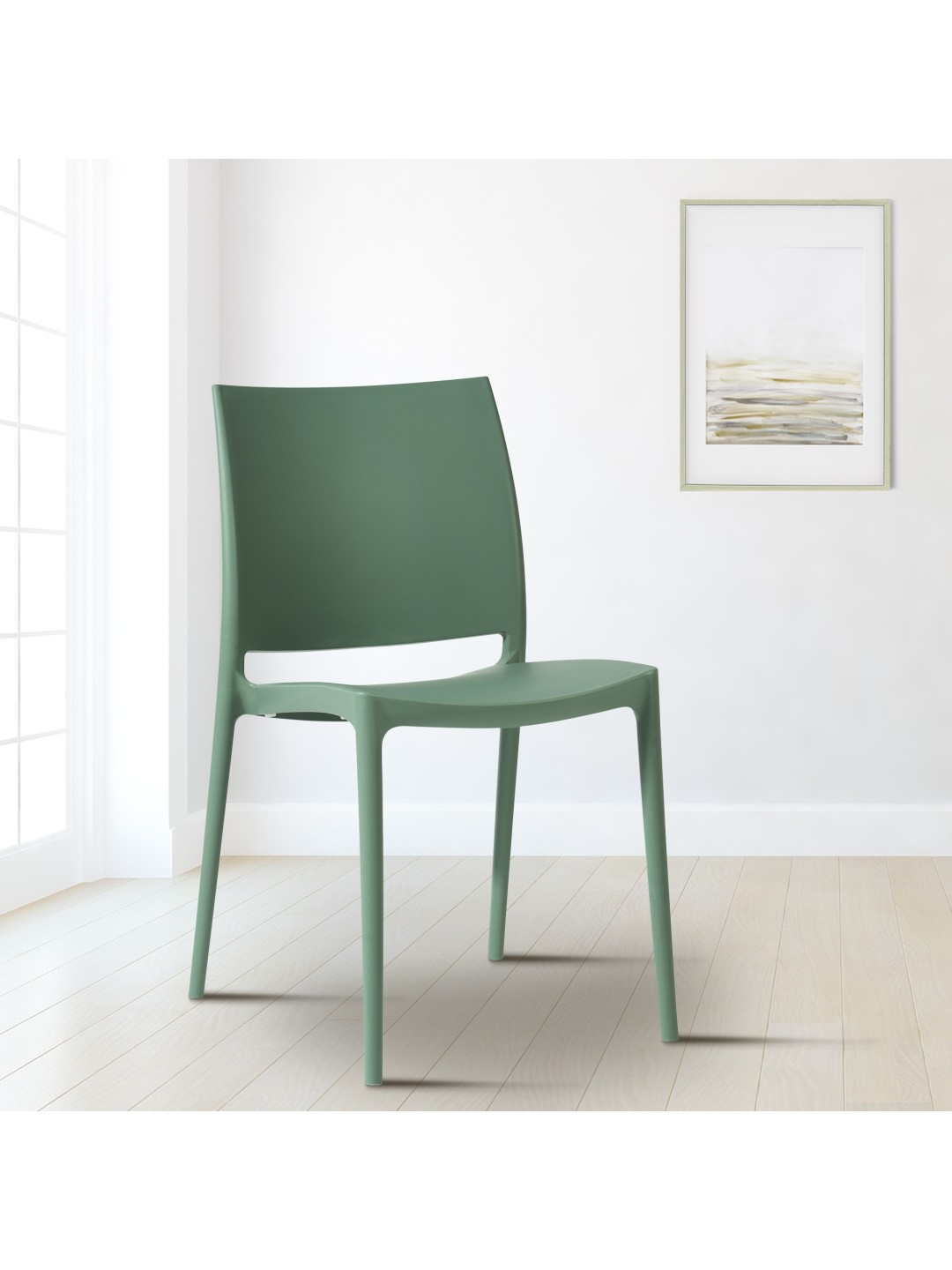 Sæt med 2 stole Meton, olivengrøn