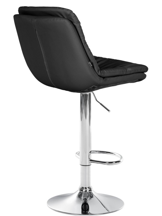 Barstol Laurel imiteret læder krom, sort