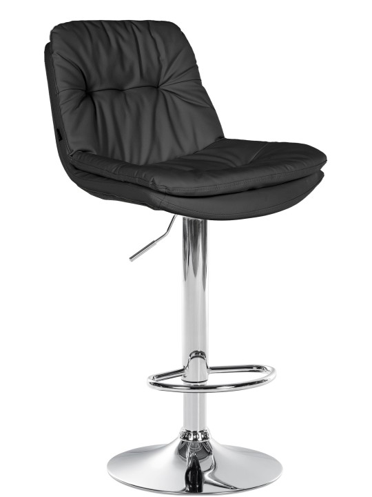 Barstol Laurel imiteret læder krom, sort