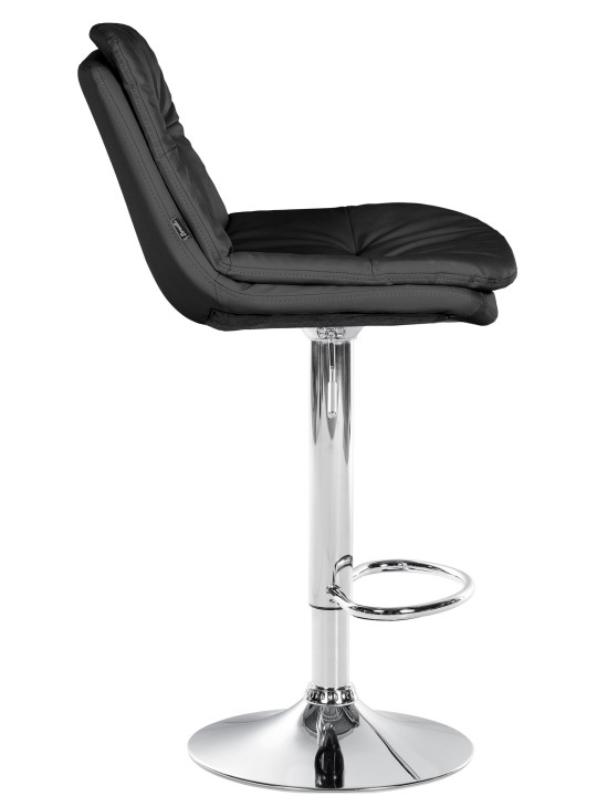 Barstol Laurel imiteret læder krom, sort