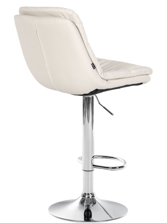 Barstol Laurel imiteret læder krom, hvid