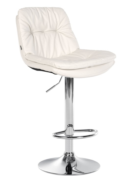 Barstol Laurel imiteret læder krom, hvid