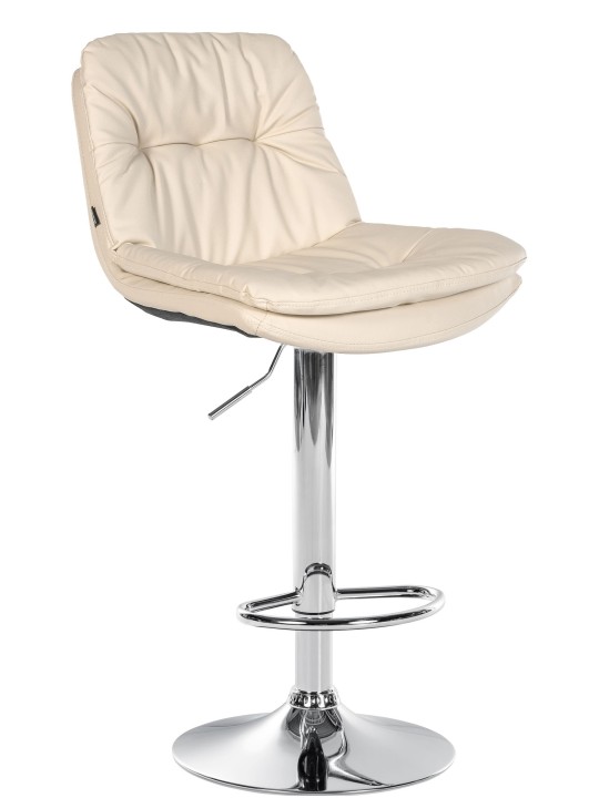 Barstol Laurel imiteret læder krom, creme