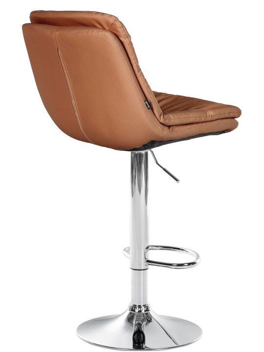 Barstol Laurel imiteret læder krom, lysebrun