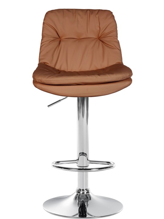 Barstol Laurel imiteret læder krom, lysebrun