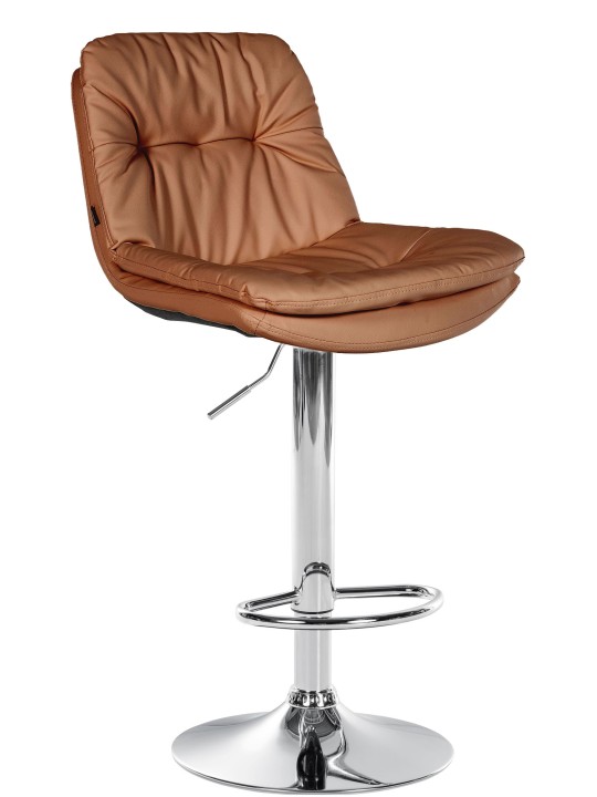 Barstol Laurel imiteret læder krom, lysebrun