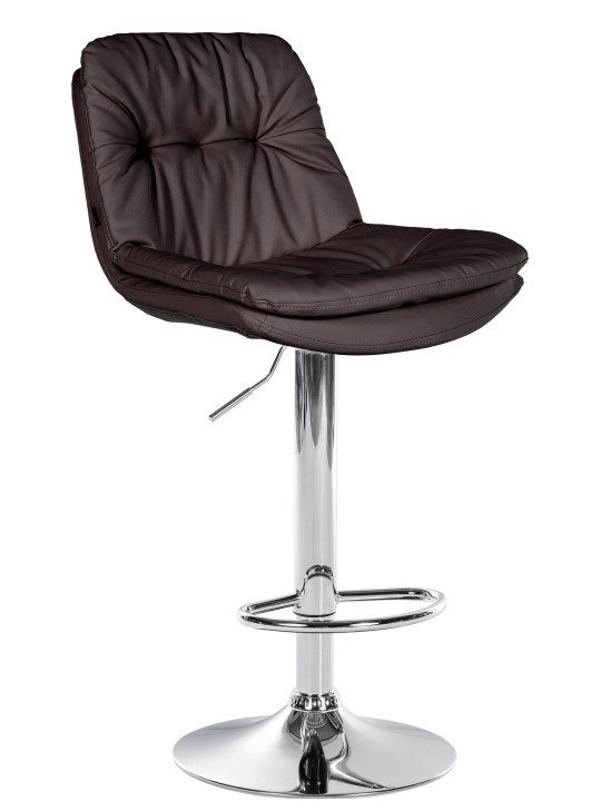 Barstol Laurel imiteret læder krom, brun Barstol Laurel imiteret læder krom, brun