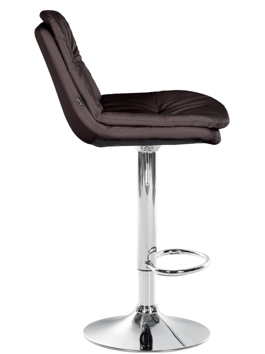 Barstol Laurel imiteret læder krom, brun Barstol Laurel imiteret læder krom, brun