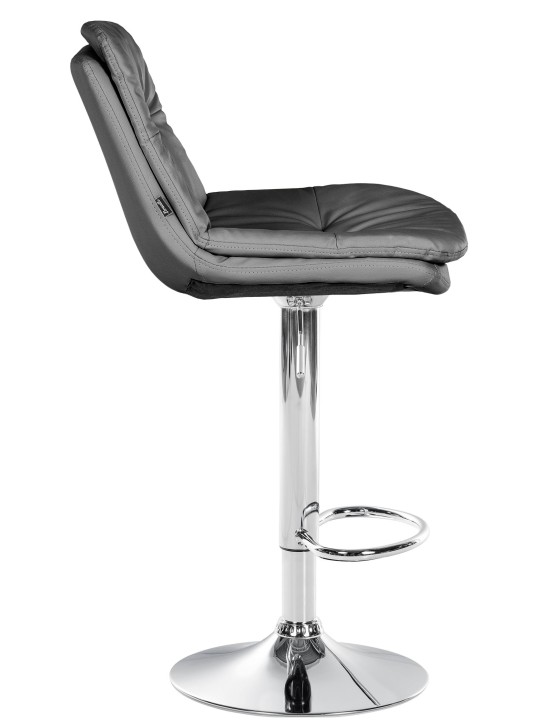 Barstol Laurel imiteret læder krom, grå Barstol Laurel imiteret læder krom, grå