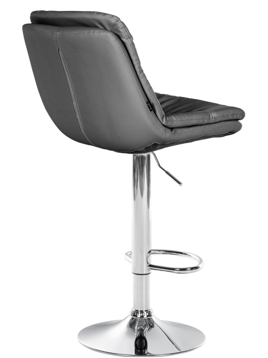 Barstol Laurel imiteret læder krom, grå Barstol Laurel imiteret læder krom, grå