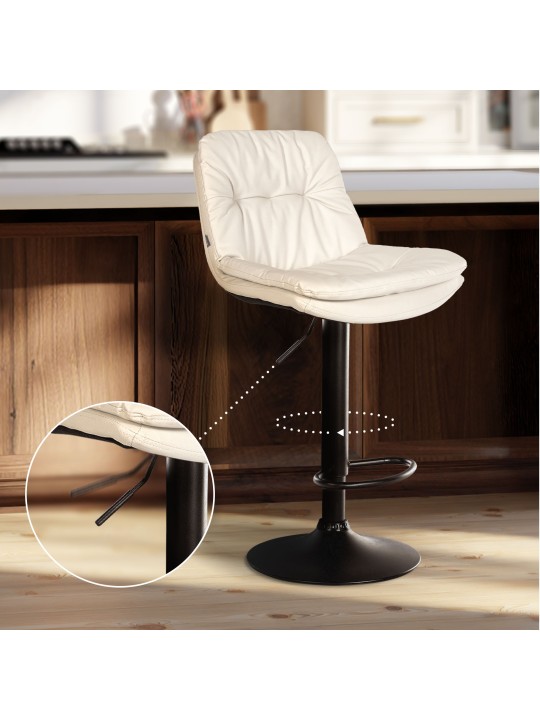 Barstol Laurel imiteret læder, hvid