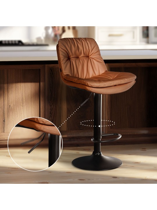 Barstol Laurel imiteret læder, lysebrun Barstol Laurel imiteret læder, lysebrun