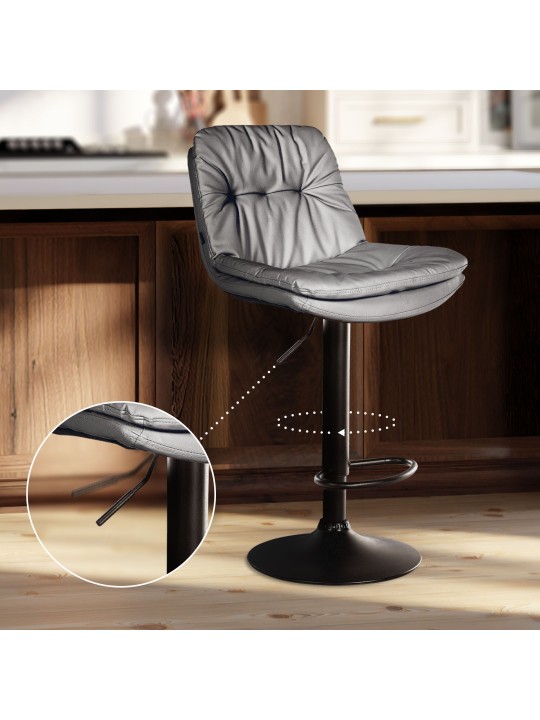Barstol Laurel imiteret læder, grå
