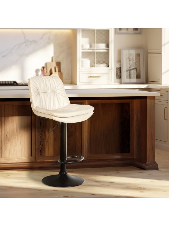 Barstol Laurel imiteret læder, hvid