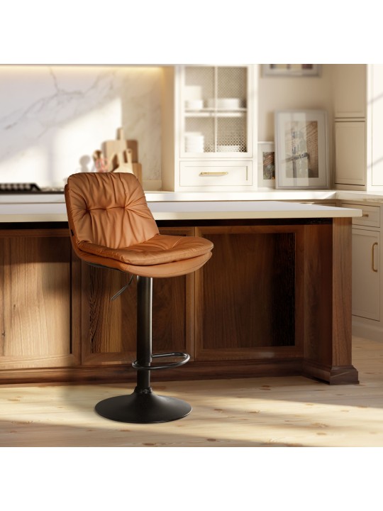 Barstol Laurel imiteret læder, lysebrun Barstol Laurel imiteret læder, lysebrun