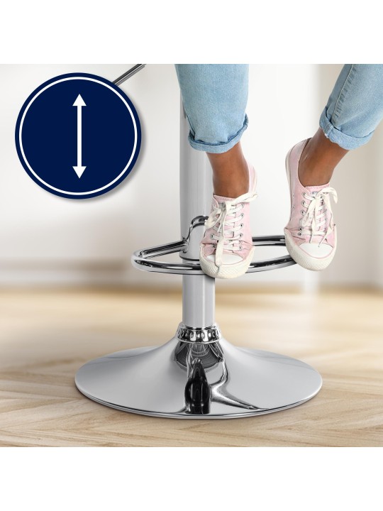 Barstol Laurel stof krom, creme