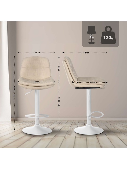 Barstol Laurel stof, creme