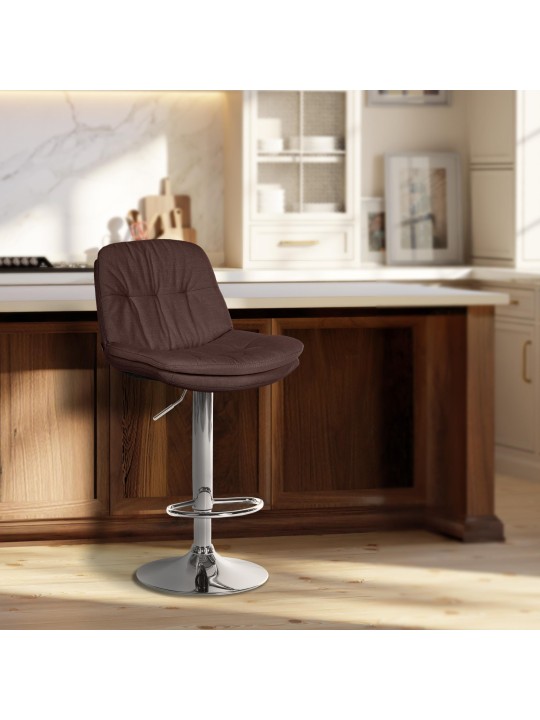 Barstol Laurel stof krom, brun