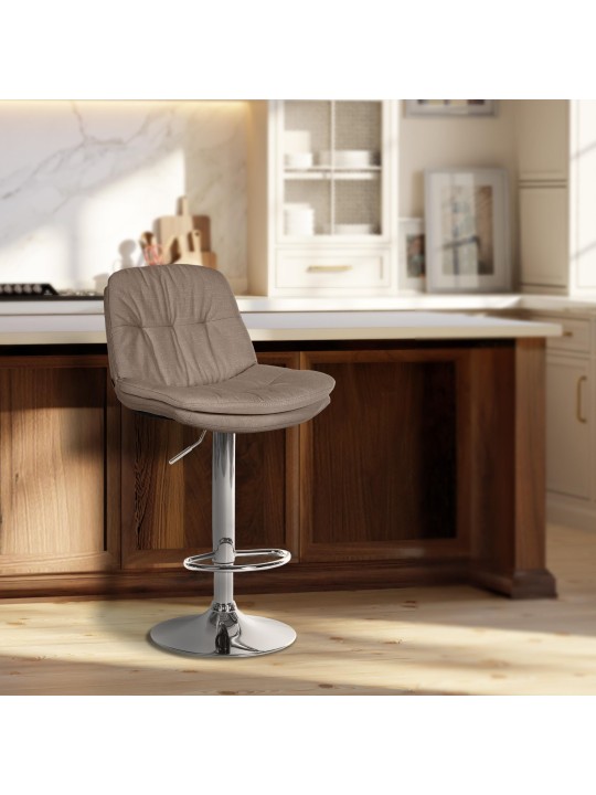Barstol Laurel stof krom, taupe