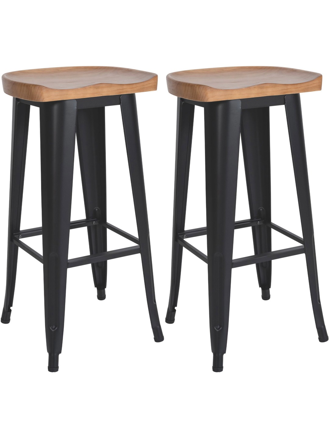 Sæt med 2 barstole Clara, sort