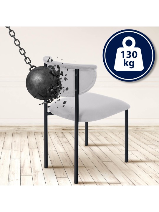 Besøgsstol Gambell fløjl, grå Besøgsstol Gambell fløjl, grå