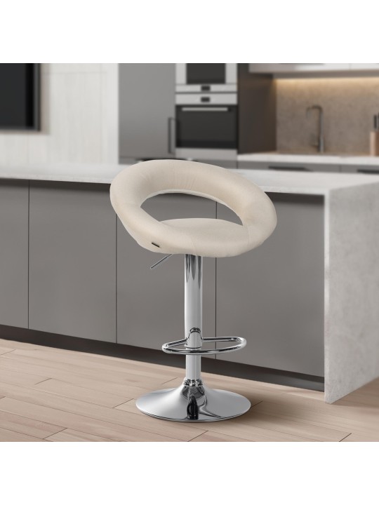 Barstol Olinda stof krom, creme