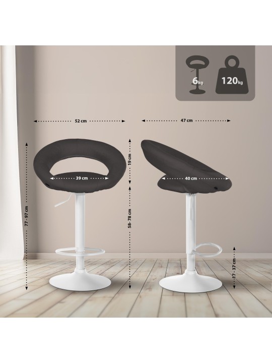 Barstol Olinda stof, mørkegrå Barstol Olinda stof, mørkegrå