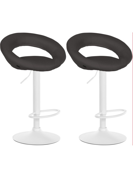 Sæt med 2 barstole Olinda stof, mørkegrå