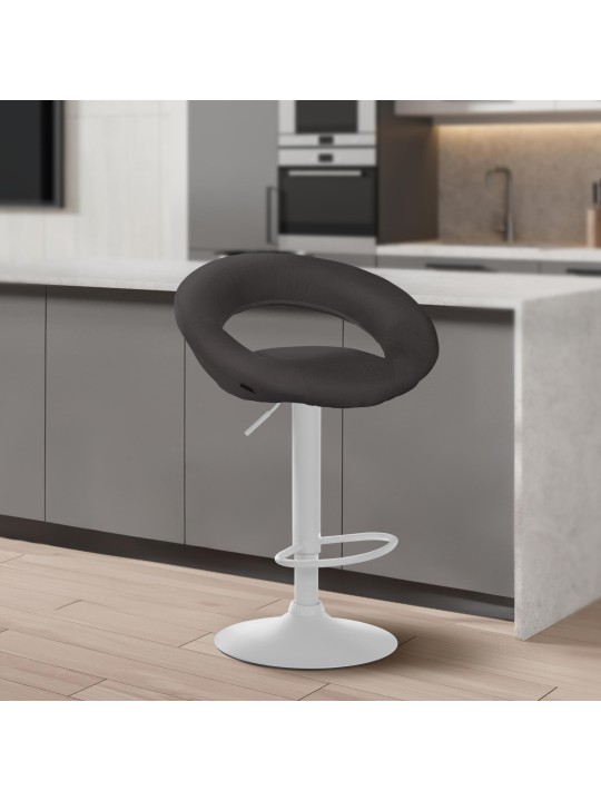 Sæt med 2 barstole Olinda stof, mørkegrå