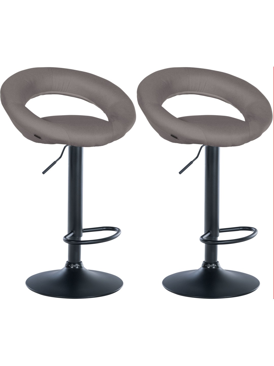 Sæt med 2 barstole Olinda stof, grå