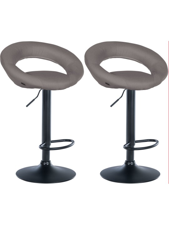 Sæt med 2 barstole Olinda stof, grå