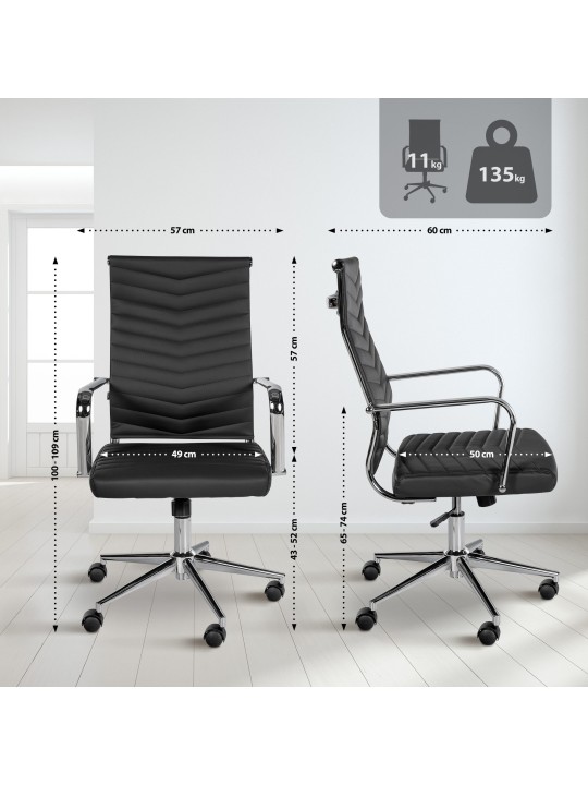 Kontorstol Canby imiteret læder, sort