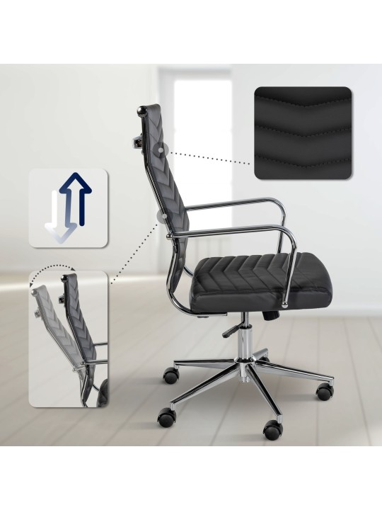 Kontorstol Canby imiteret læder, sort