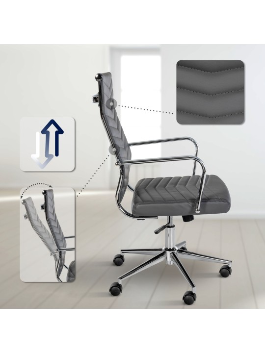 Kontorstol Canby imiteret læder, grå Kontorstol Canby imiteret læder, grå