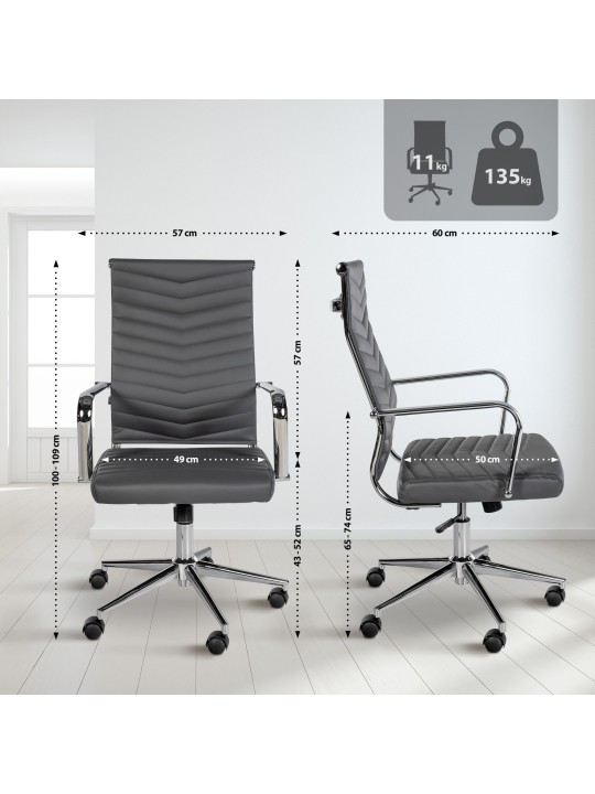 Kontorstol Canby imiteret læder, grå Kontorstol Canby imiteret læder, grå