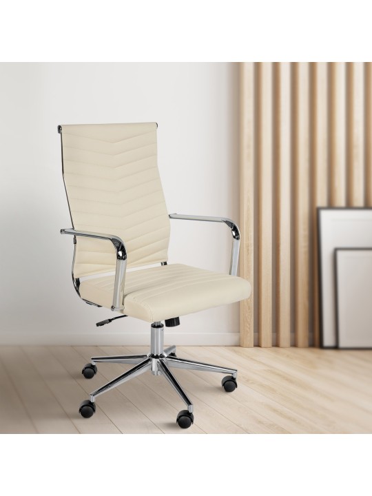 Kontorstol Canby imiteret læder, creme Kontorstol Canby imiteret læder, creme